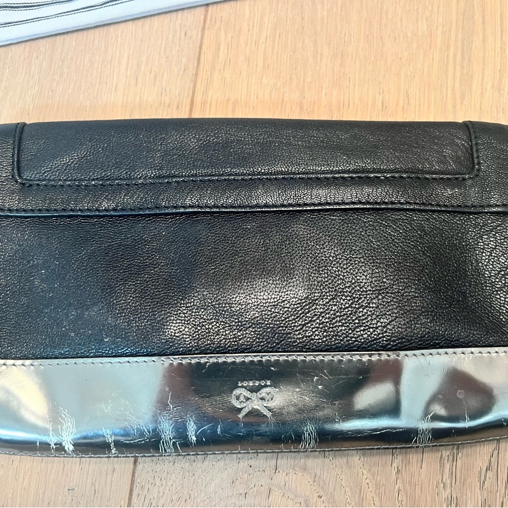 Anya Hindmarch black clutch with metal hardware - Picture 3 of 6